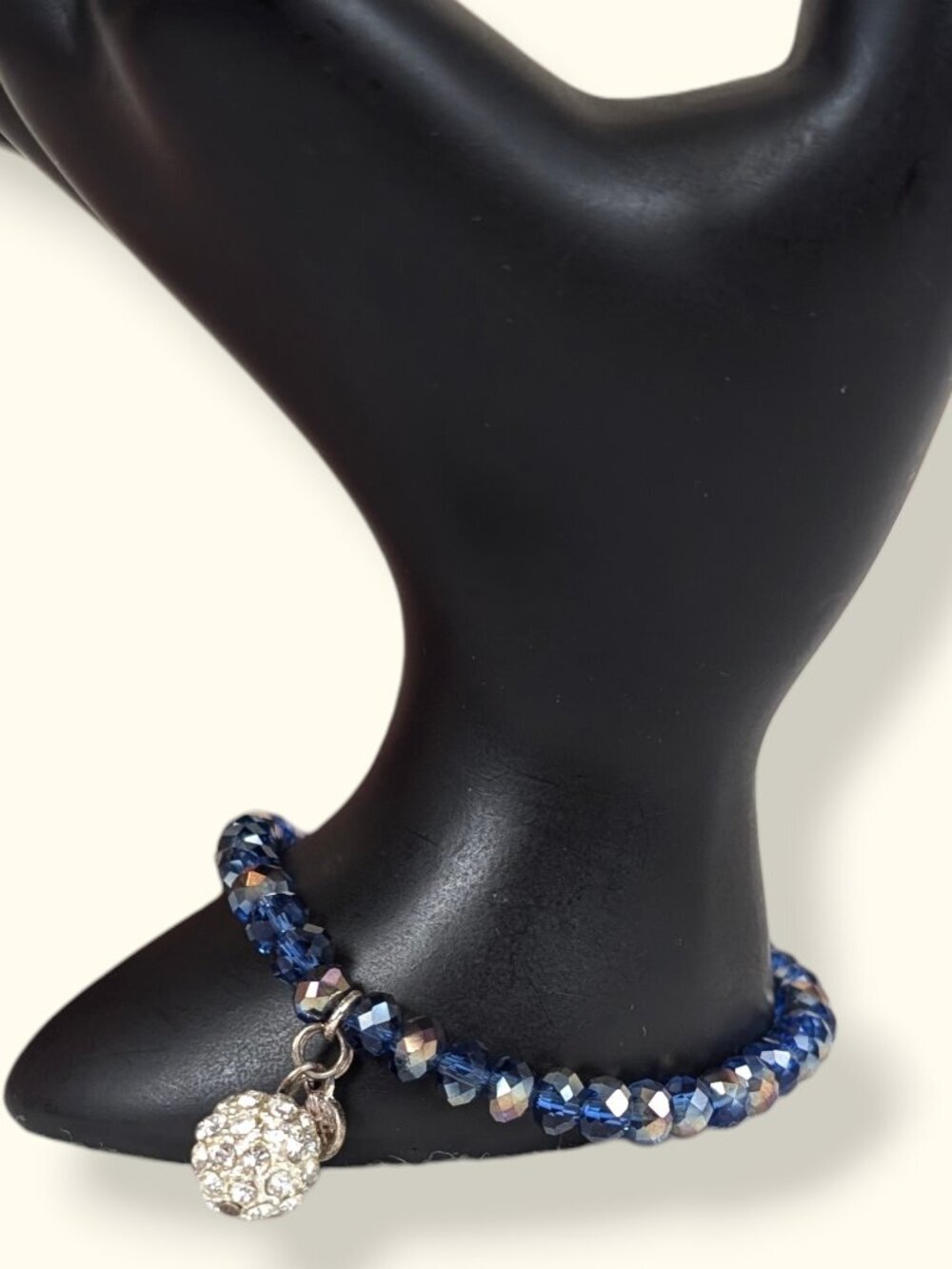 Blue AB Crystal Dangling Rhinestone Ball Stretch Bracelet